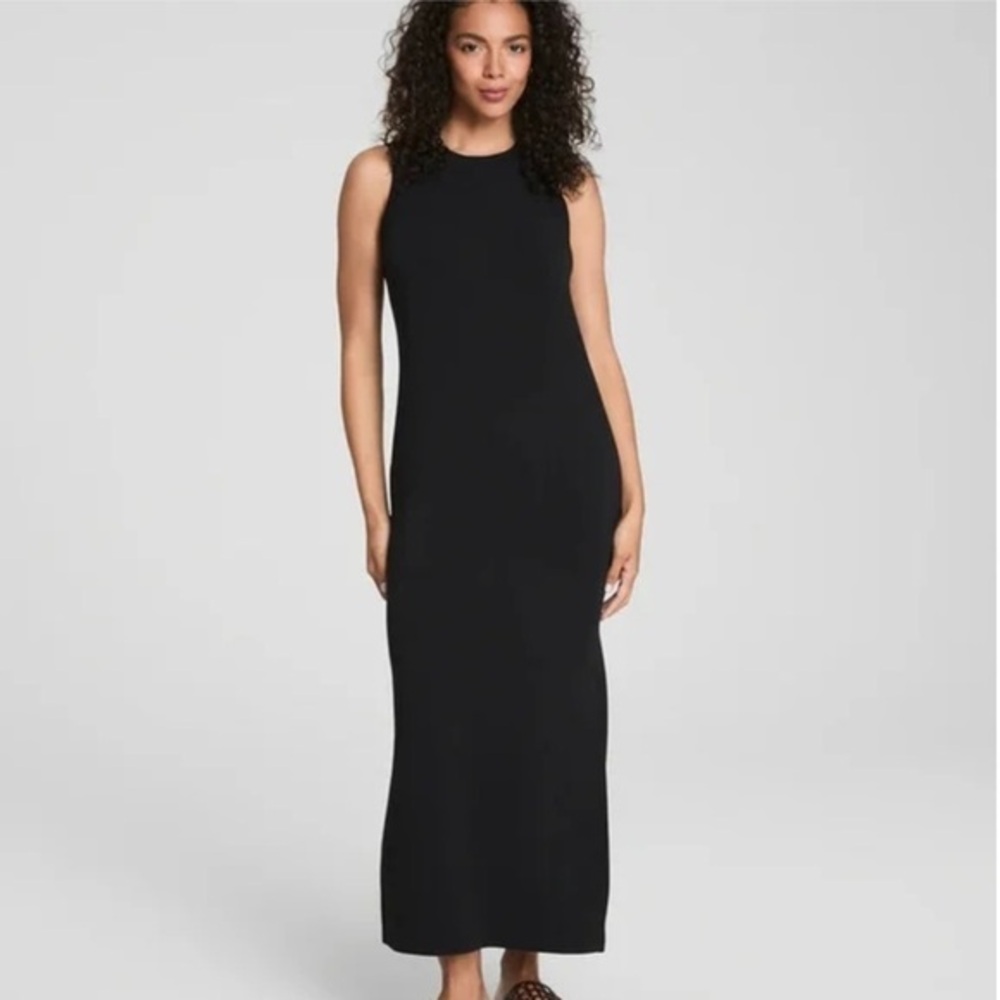 Spanx NWT AirEssentials Sleeveless Maxi Tank Dress in Black Size Extra Small